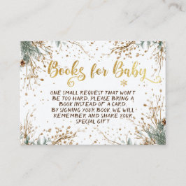Winter Snowflakes Baby shower Boeken voor Baby Informatiekaartje