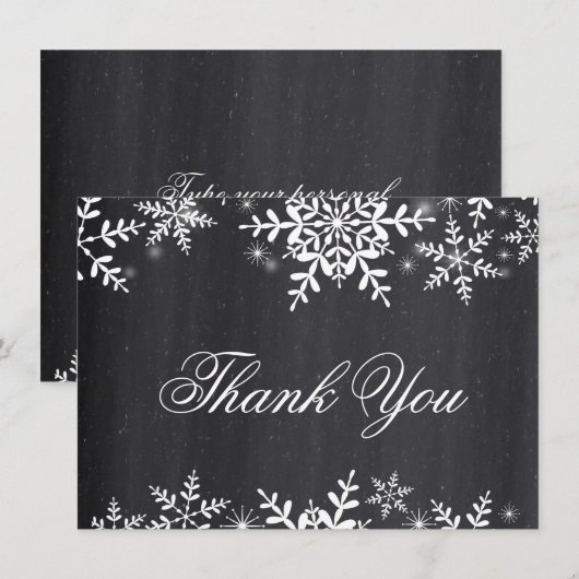 Winter Snowflakes Baby shower Dank u wel Kaart (Voorkant / Achterkant)