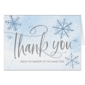 Winter Snowflakes Baby shower Hartelijk dank (Voorkant Horizontaal)