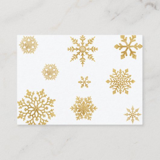 Winter Snowflakes Baby shower Luier Raffle Informatiekaartje (Achterkant)