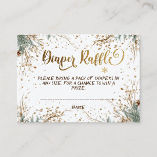 Winter Snowflakes Baby shower Luier Raffle Informatiekaartje