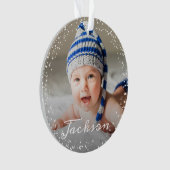Winter Snowflakes Baby's eerste kerstfoto Ornament (voorkant)