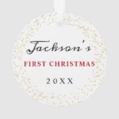 Winter Snowflakes Baby's eerste kerstfoto Ornament (achterkant)