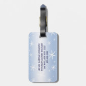 Winter Snowflakes Bagagelabel (Achterkant verticaal)