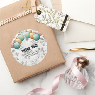 Winter Snowflakes Balls Ornamenten Baby shower Ronde Sticker