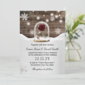Winter Snowflakes Beauty Roos Dome Wedding Kaart (Staand voorkant)