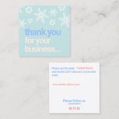 Winter Snowflakes Bedankt voor de korting van de k Vierkante Visitekaartje (Voorkant / Achterkant)