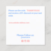 Winter Snowflakes Bedankt voor de korting van de k Vierkante Visitekaartje (Achterkant)