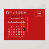 Winter Snowflakes Bewaar de datum (rood) Foto Aankondigingskaart (Achterkant)