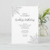 Winter Snowflakes Birthday Kaart (Staand voorkant)