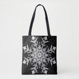 Winter Snowflakes Black All-Over-Print Tas