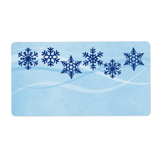 Winter Snowflakes Blank Shipping Labels (Voorkant)