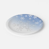 Winter Snowflakes Blue 7" Papieren Bordje (Gekanteld)