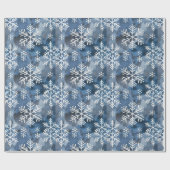 Winter Snowflakes Blue Cadeaupapier (Vlak)