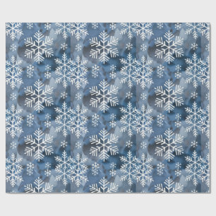 Winter Snowflakes Blue Cadeaupapier