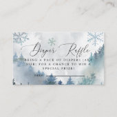Winter Snowflakes Blue Diaper Raffle Ticket Enclos Informatiekaartje (Voorkant)