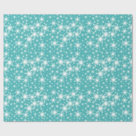 Winter Snowflakes Blue en White Holiday Cadeaupapier (Vlak)