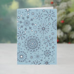 Winter Snowflakes Blue Folie Feestdagenkaart<br><div class="desc">Originele illustratie van Becky Nimoy. Echte folie details aan de buitenkant; kies uit gouden of zilveren folie; voeg uw eigen tekst en / of foto's binnen</div>