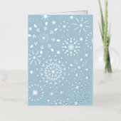 Winter Snowflakes Blue Folie Feestdagenkaart (Voorkant)