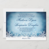 Winter Snowflakes Blue Holiday Wedding Invitations Kaart (Voorkant)