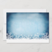 Winter Snowflakes Blue Holiday Wedding Invitations Kaart (Achterkant)
