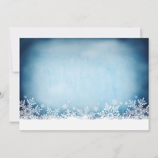 Winter Snowflakes Blue Holiday Wedding Invitations Kaart (Achterkant)