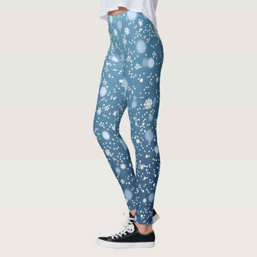 Winter Snowflakes Blue Leggings (Links)