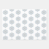 Winter Snowflakes Blue Owl Christmas Snow Inpakpapier Vel (Voorkant 3)
