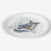 Winter Snowflakes Blue Owl Christmas Snow Papieren Bordje (Gekanteld)