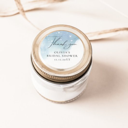 Winter Snowflakes Blue Ronde Sticker