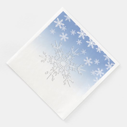 Winter Snowflakes Blue Servet (Hoek)