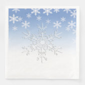 Winter Snowflakes Blue Servet (Voorkant)