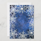 Winter Snowflakes Blue Vakantie Uitnodigingen (Achterkant)