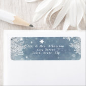 Winter Snowflakes Blue & White Return-adres Etiket (Insitu)