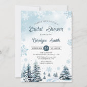 Winter Snowflakes Bridal Shower Invitation Kaart (Voorkant)