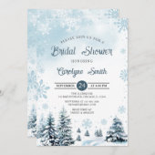 Winter Snowflakes Bridal Shower Invitation Kaart (Voorkant / Achterkant)