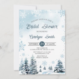 Winter Snowflakes Bridal Shower Invitation Kaart