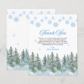 Winter Snowflakes Bridal Shower Thank You Card (Voorkant / Achterkant)