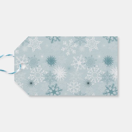 Winter Snowflakes Cadeaulabel (Achterkant Horizontaal)