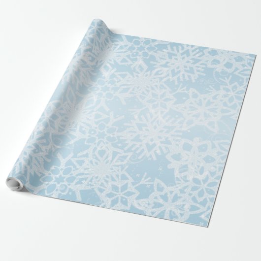 Winter Snowflakes Cadeaupapier (Uitgerold)