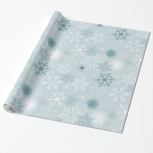 Winter Snowflakes Cadeaupapier (Uitgerold)