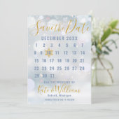 Winter Snowflakes Calendar sparen de Datum Kaart (Staand voorkant)