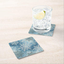 Winter Snowflakes Christmas Party Kartonnen Onderzetters