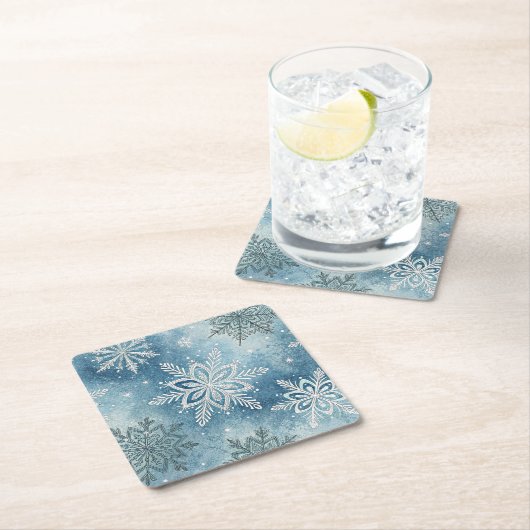 Winter Snowflakes Christmas Party Kartonnen Onderzetters (Insitu)