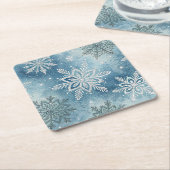 Winter Snowflakes Christmas Party Kartonnen Onderzetters (Schuin)