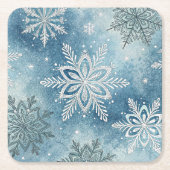 Winter Snowflakes Christmas Party Kartonnen Onderzetters (Voorkant)