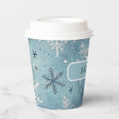 Winter Snowflakes Christmas Party Papieren Bekers (Voorkant)