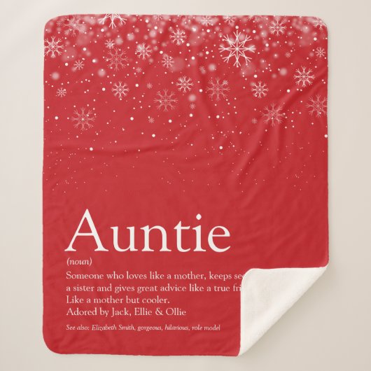 Winter Snowflakes Cool tante Quote Holiday Sherpa Deken (Voorkant)