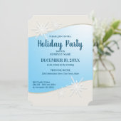 Winter Snowflakes Corporate Holiday Party Kaart (Staand voorkant)