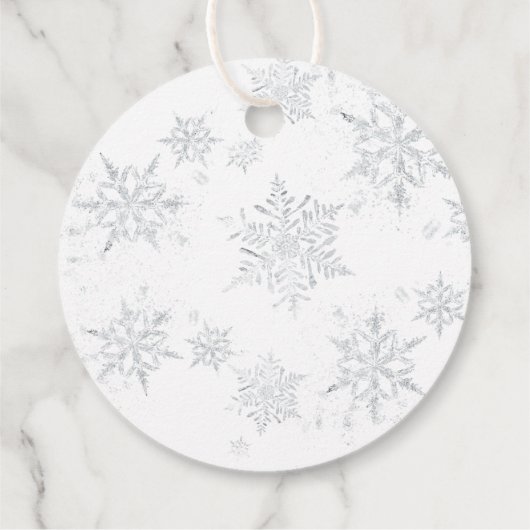 Winter Snowflakes Dank u Bedankjes Labels (Achterkant)
